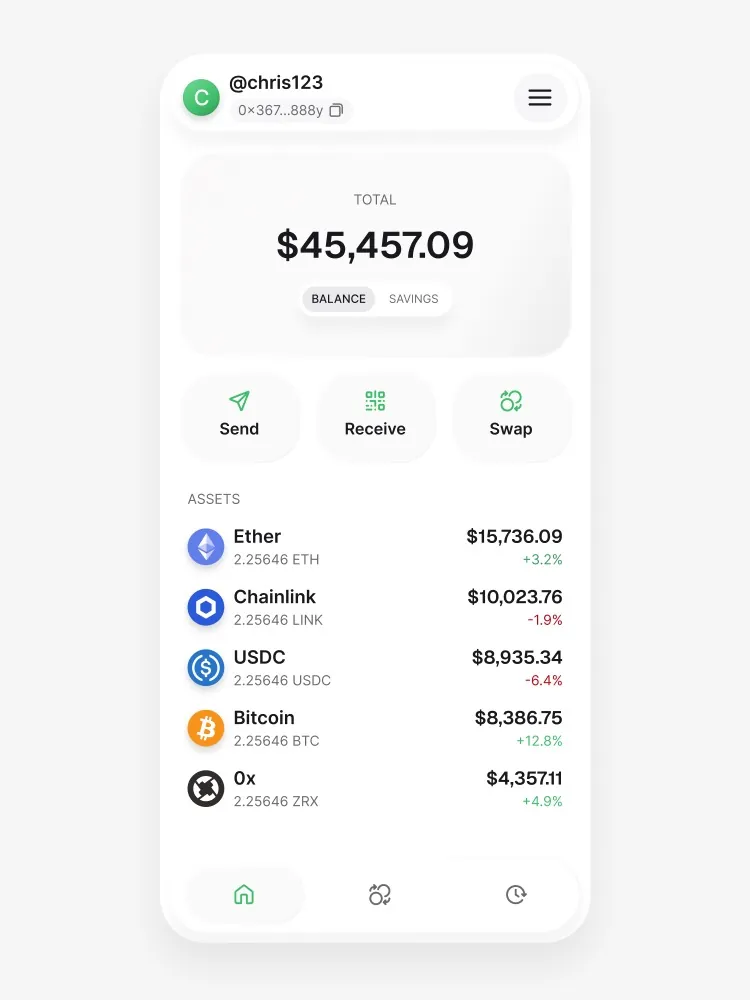 Sorbet wallet interface
