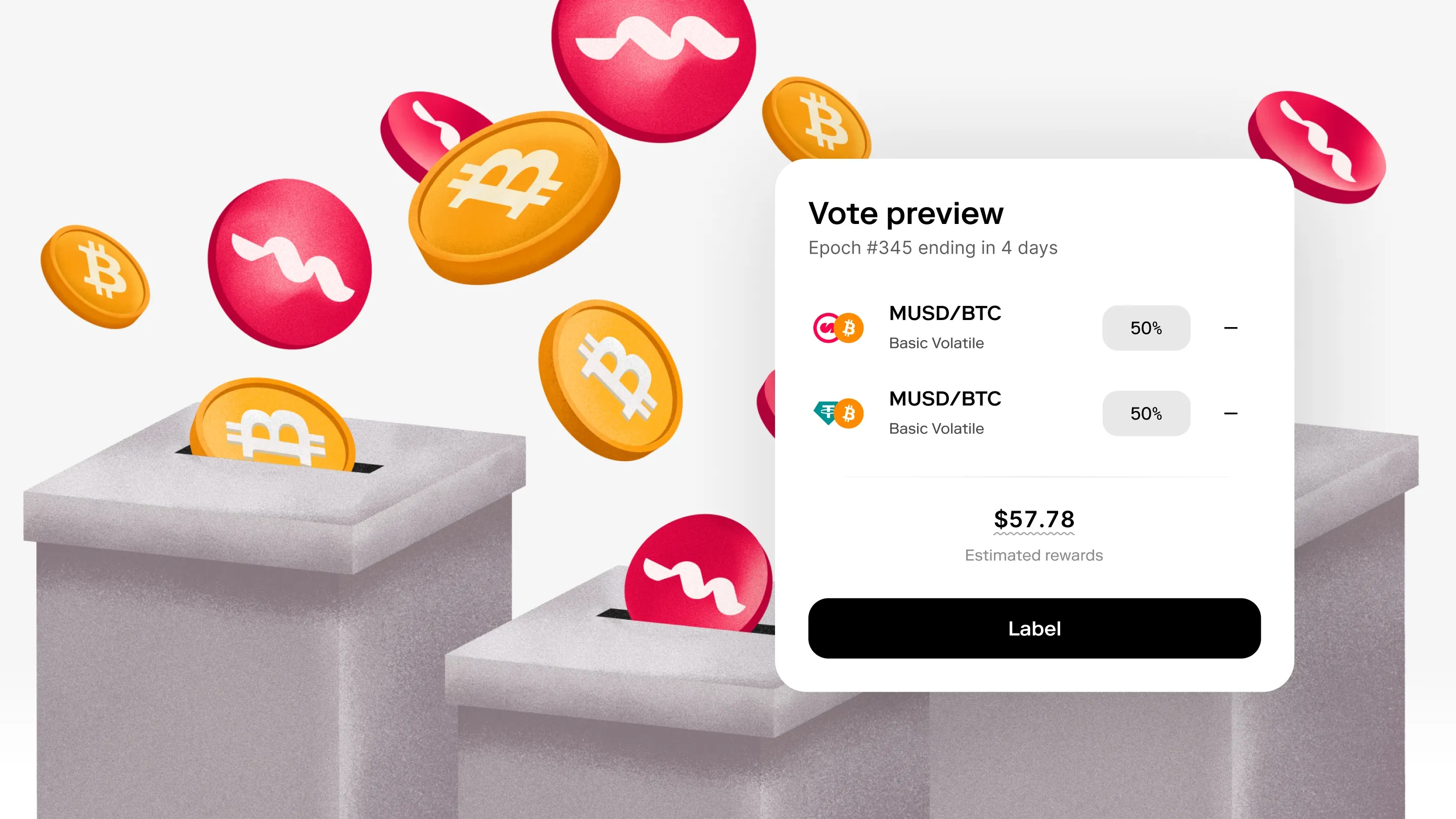 Mezo Earn — gauge voting interface